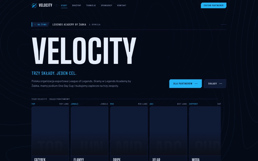 Podgląd strony teamvelocity.eu